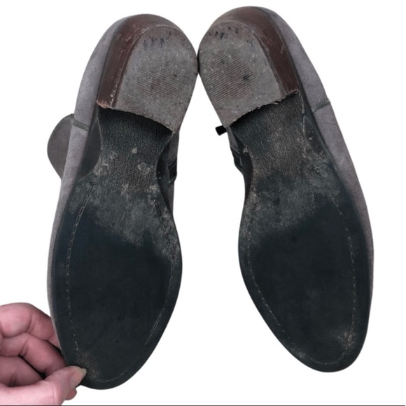 Crown Vintage Women’s Nude Suede Natural Low Heeled Ankle Boot Round Toe Booties - Picture 15 of 16